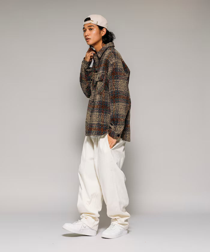 Poly Tweed CPO Check Shirt Jacket