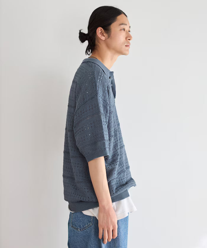 Big Silhouette Short Sleeve Knit Polo Shirt