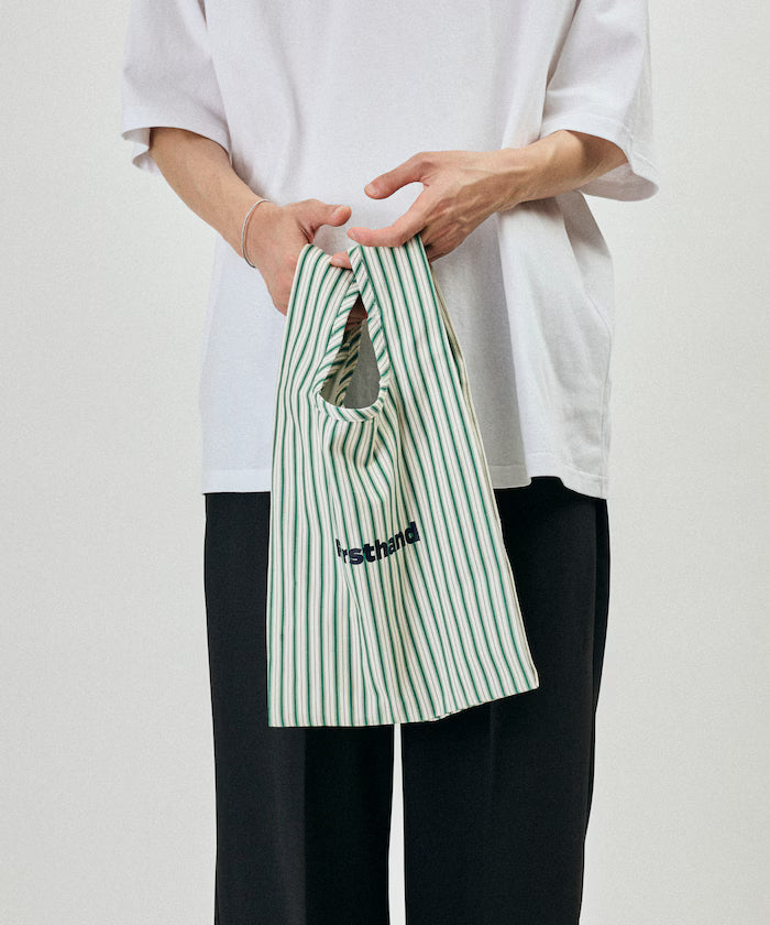 Stripe Print Canvas Market Bag