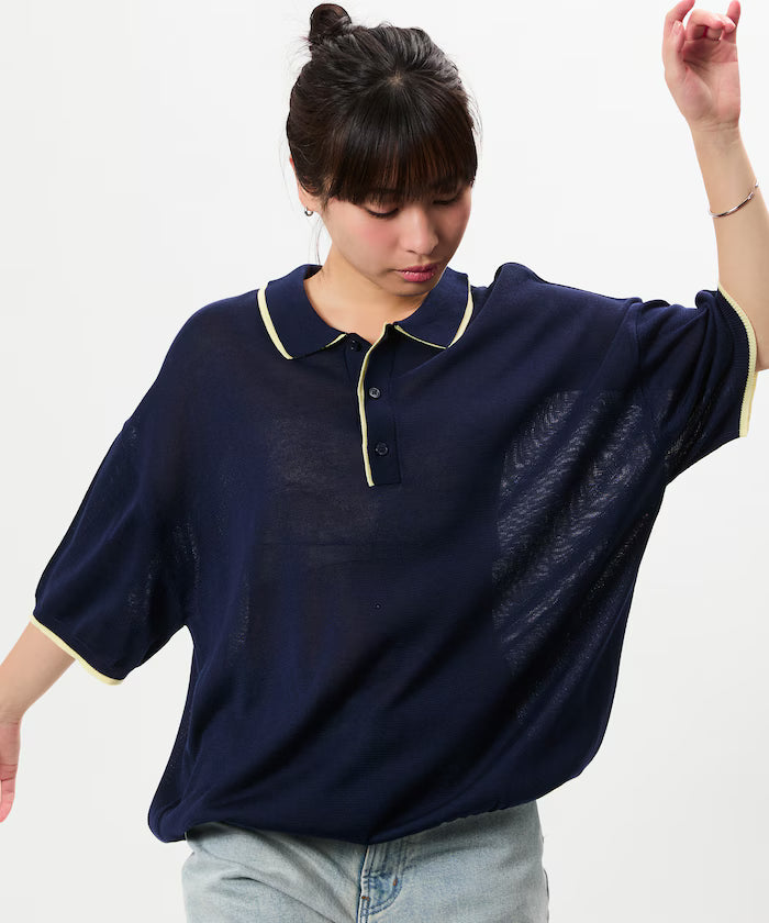 Limited Release Relaxed Fit Color Block Knit Polo Shirt
