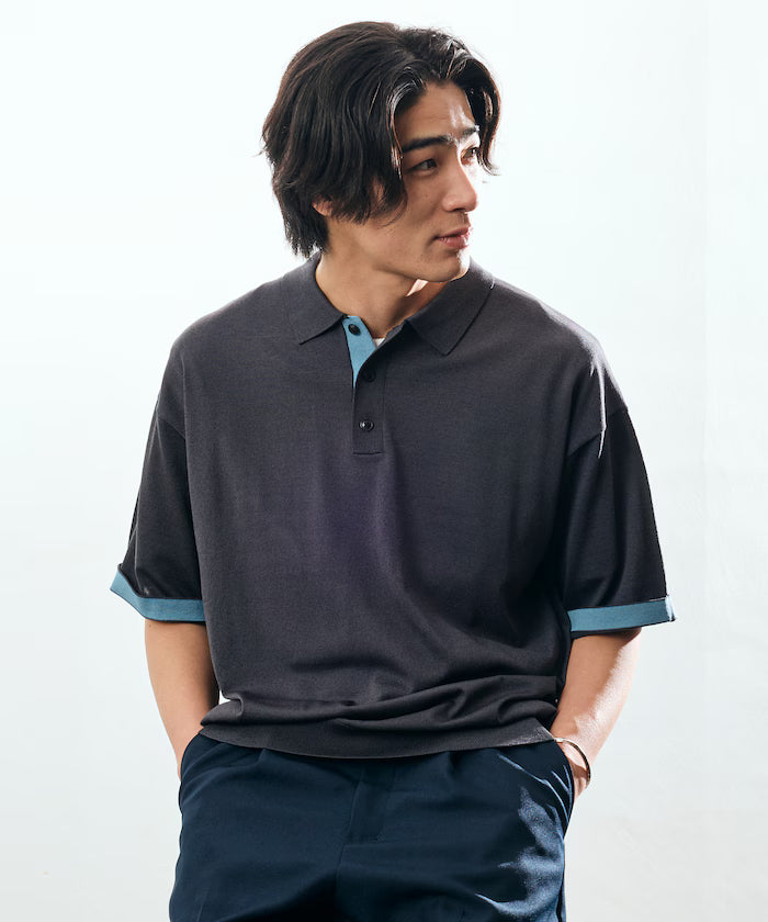 Relax Fit Relax Fit Cool Touch Color Block Knit Polo Shirt [Limited Edition]