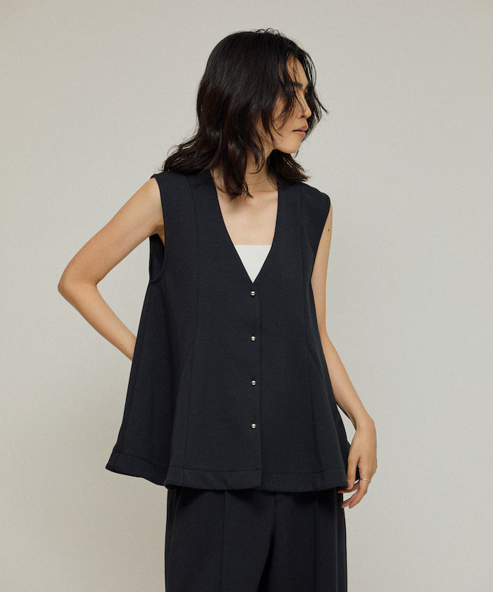 Cardboard Peplum V-Neck Vest