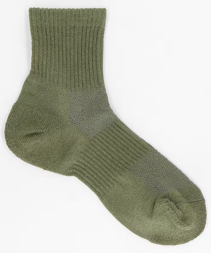 Washi Plain Quarter Socks (Fits 25.0-27.0cm) - Olive