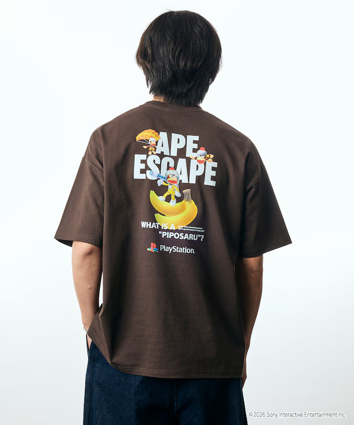 Big Silhouette Back Print Crew Neck T-Shirt/PlayStation Ape Escape 【Limited Edition】