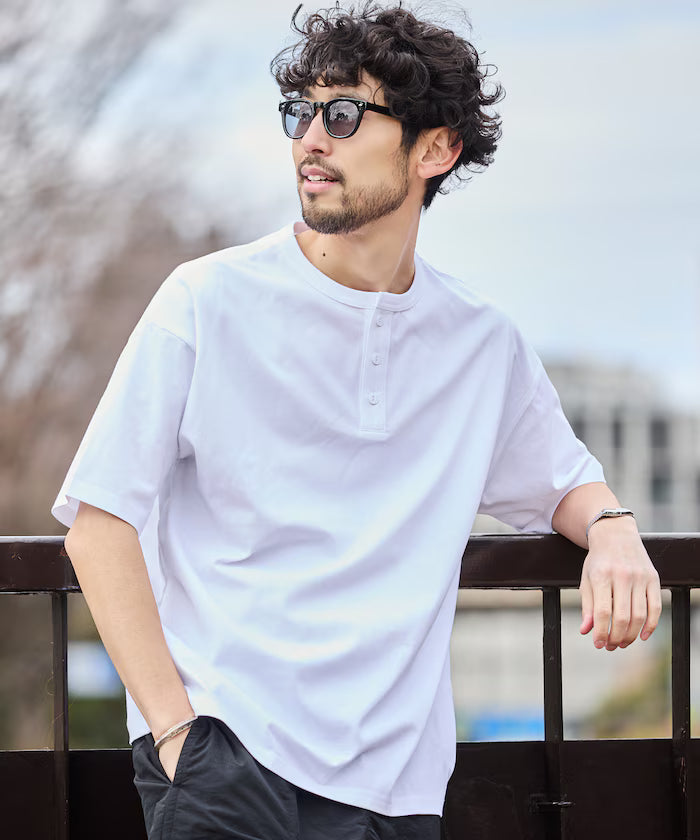 STORATECH/Stratech Lightweight Henley Neck T-Shirt/Antibacterial/Odor Resistant/Antimicrobial/UV Cut/Contact Cooling/Dry Fast 【Limited Edition】