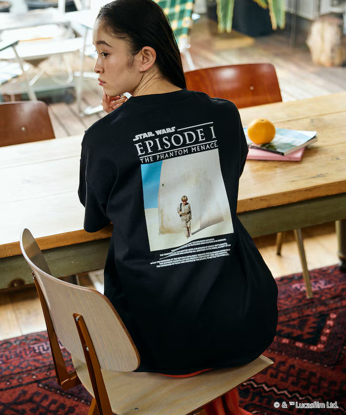 STAR WARS EPISODE 1/Star Wars Exclusive Big Silhouette Back Print Crew Neck T-shirt 【Limited Edition】