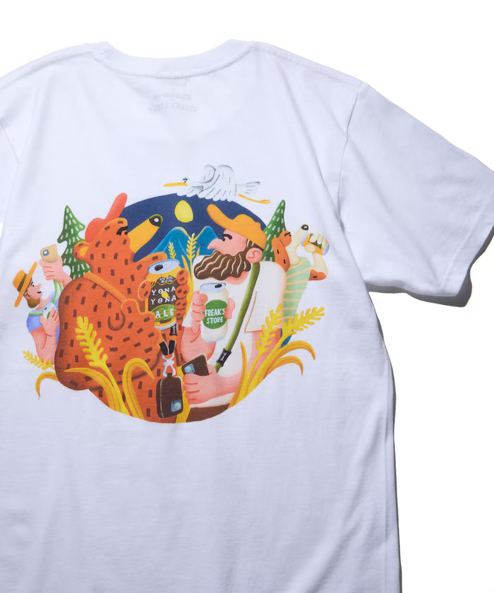 YONAYONA ALE×FREAK'S STORE TEE - White