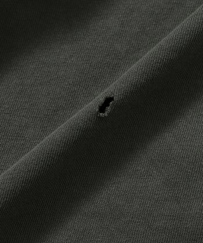 7.3 oz damaged processed front logo print short sleeve T-shirt / oversized crew neck short sleeve T-shirt