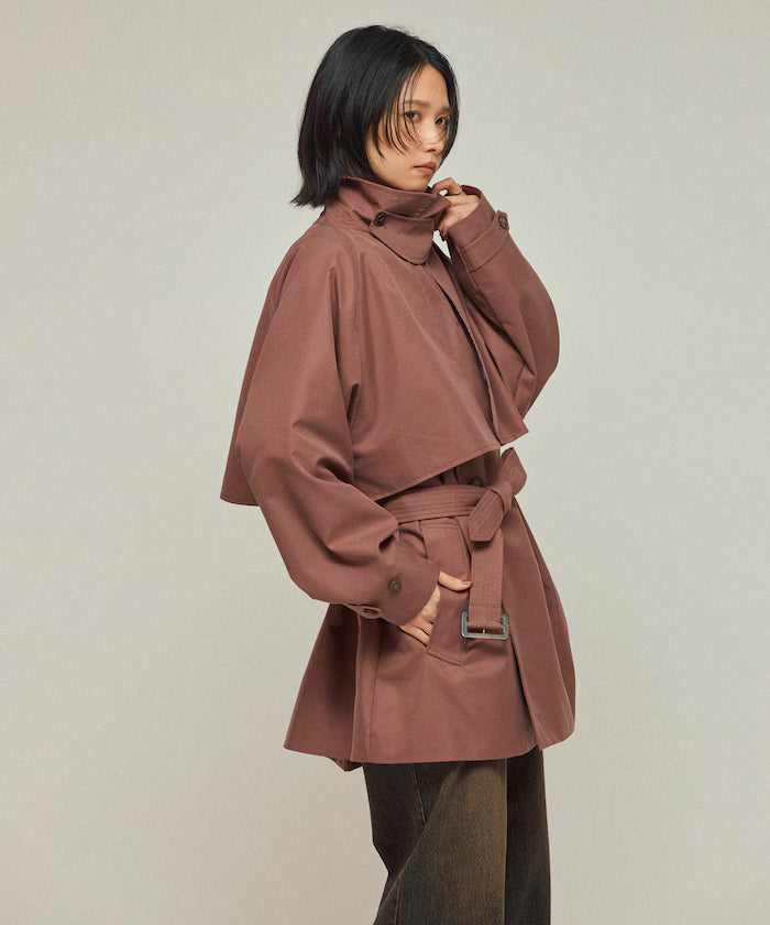 Mid-length T/C Chambray Trench Coat