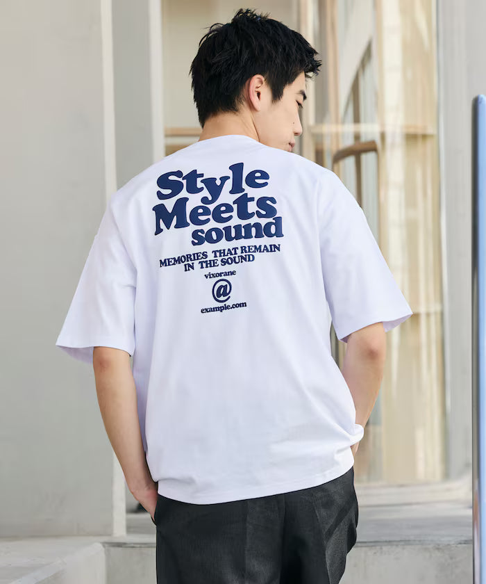 Big Silhouette Back Print Crew Neck T-Shirt / Style Meets 【Limited Edition】