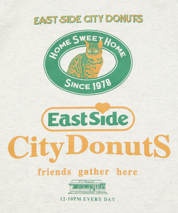 Big Silhouette Back Print Crew Neck T-Shirt / City Dounuts CAT [Limited Edition]