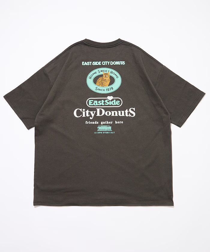Big Silhouette Back Print Crew Neck T-Shirt / City Dounuts CAT [Limited Edition]