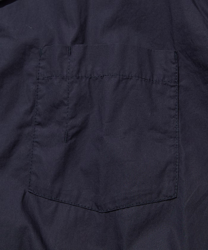 Magazine Pocket Broadcloth Open Collar Shirt