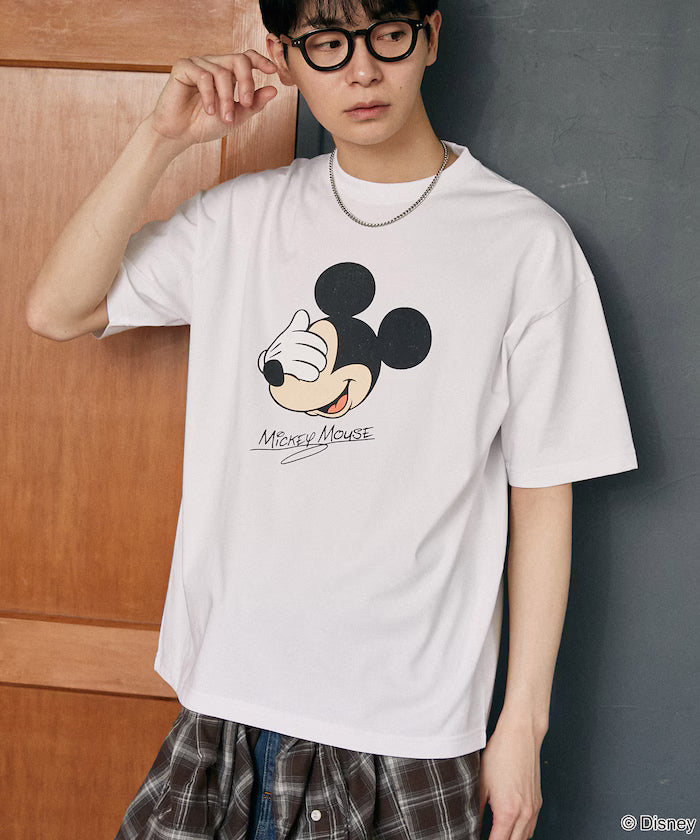 <Functional Material>Mickey Mouse Face T-Shirt Limited Edition