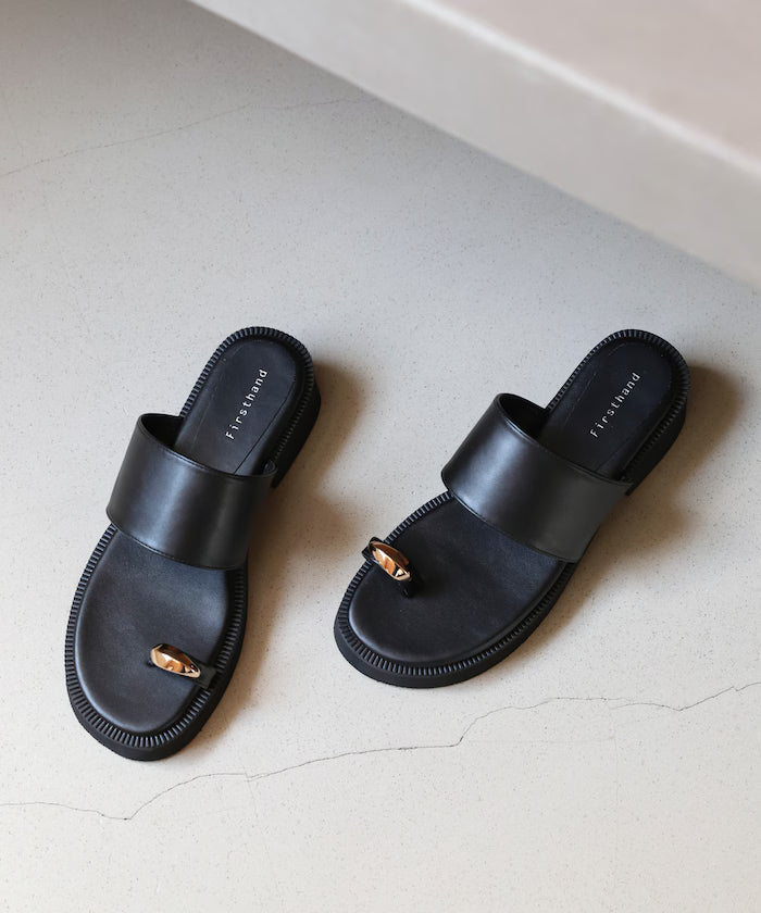 Metal Accent Thumb Loop Sandal