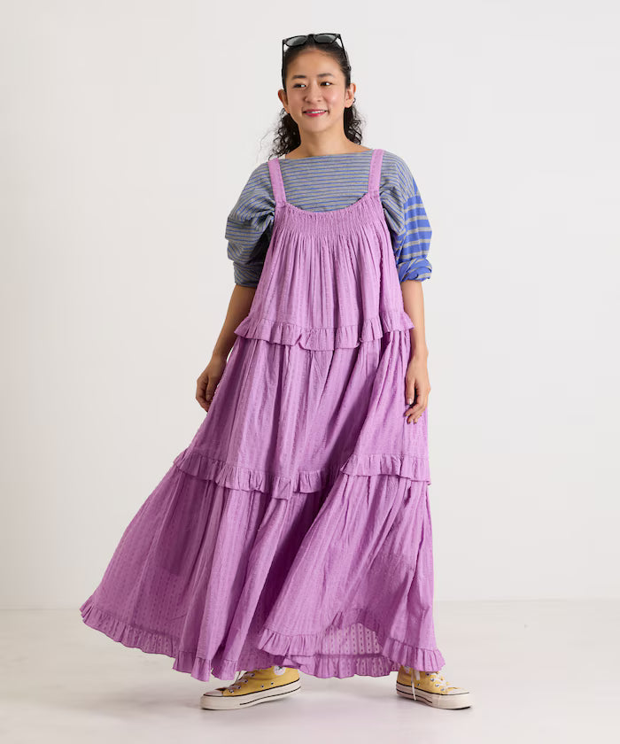 India Dobbie Tiered Frill Camisole Dress