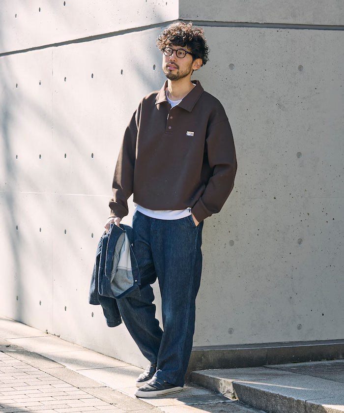 Big Silhouette Spindle Cardboard One Point Logo Polo Color Sweat
