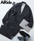 AiRide/AiRide Relax Fit Seersucker Setup/Tailored Jacket/Wide Slacks/Quick Dry/UV Cut 【Limited Release】 - Charcoal Gray