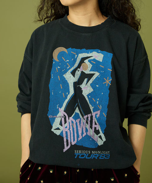 "David Bowie" print long sleeve T-shirt - Black