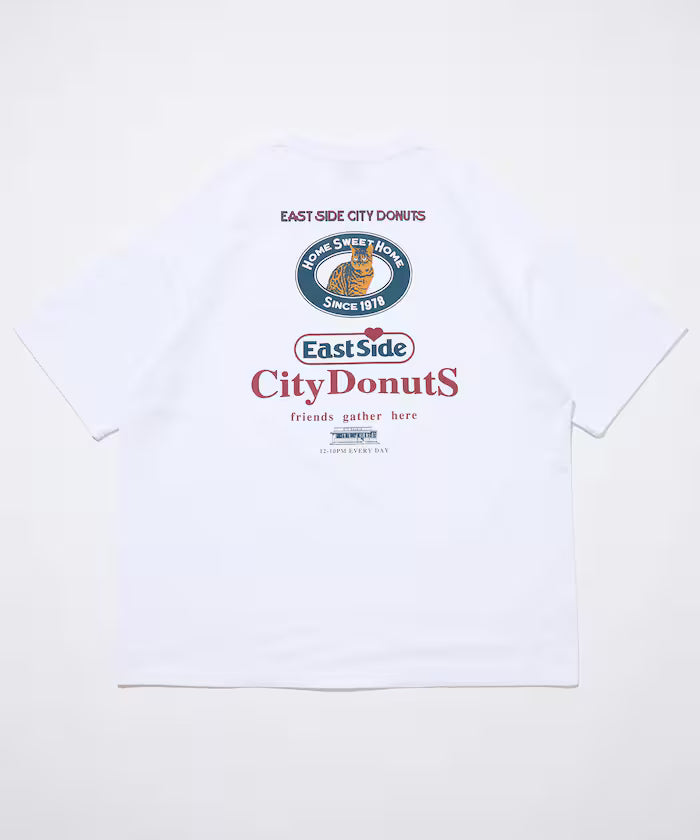 Big Silhouette Back Print Crew Neck T-Shirt / City Dounuts CAT [Limited Edition]