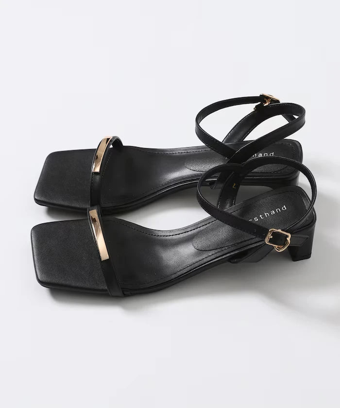 Sleek Strap Metal Plate Sandals