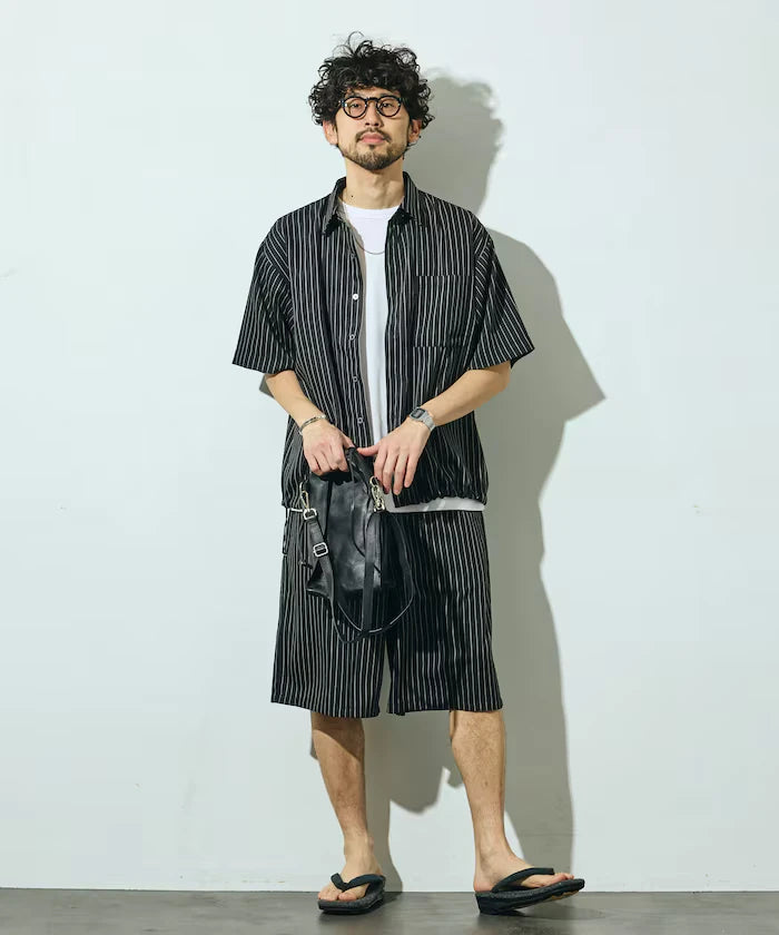 Stripe Easy Wide Shorts / Compatible with Setup