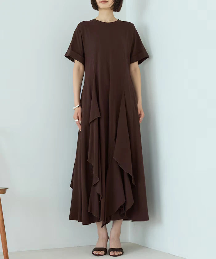 Organic Cotton Draped Flare Dress