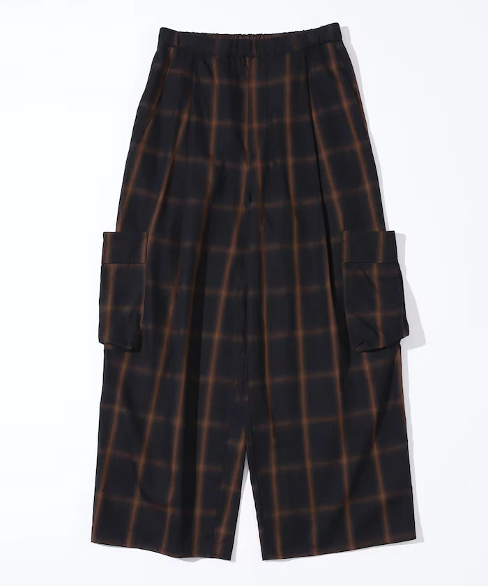 Ombre Check Easy Pants / Patch Pocket Wide Easy Pants