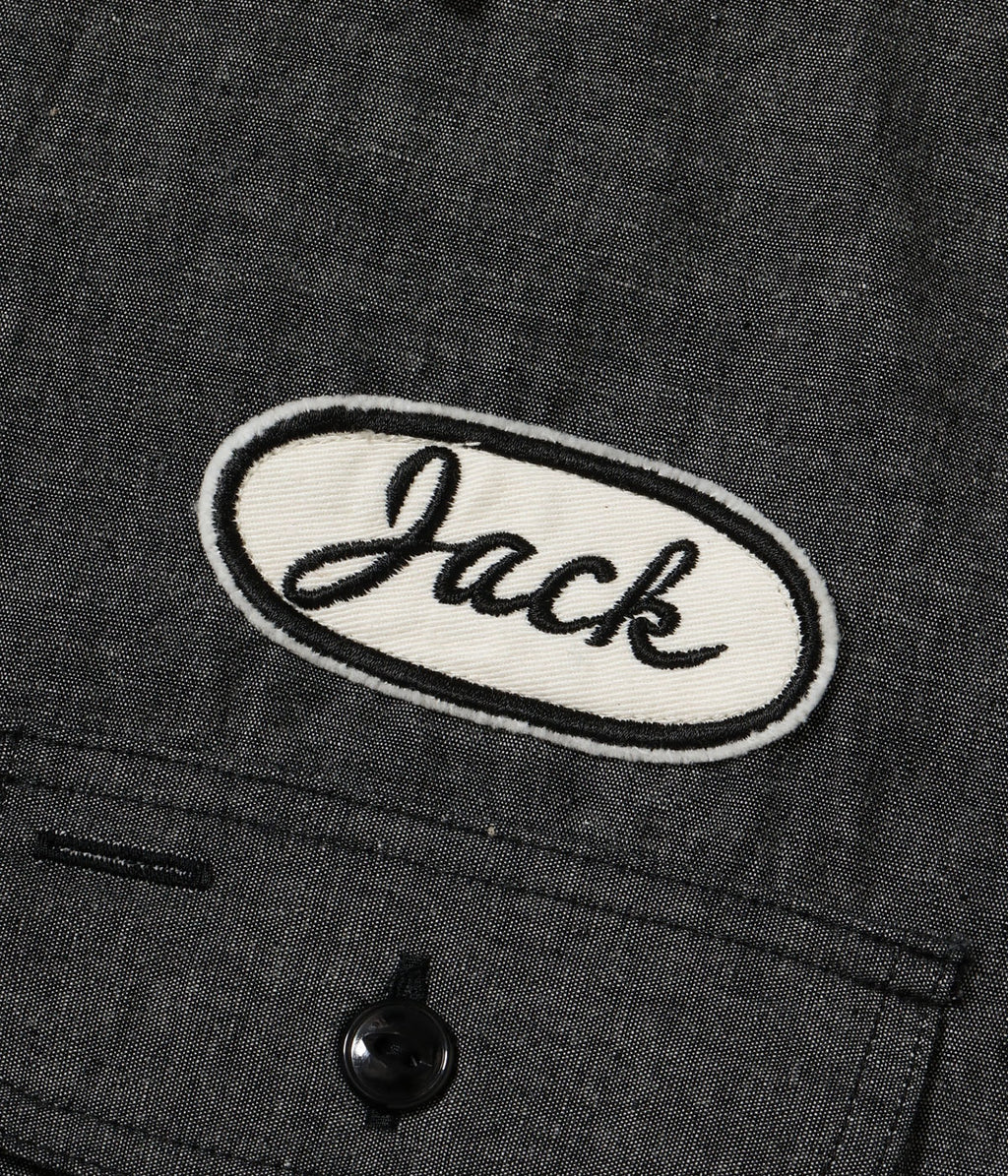 Chambray Work Shirt with Chain Embroidered