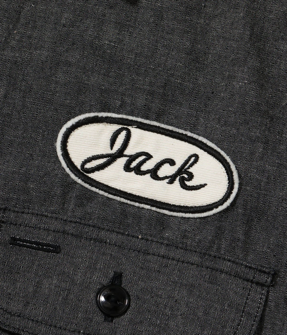 Chambray Work Shirt with Chain Embroidered