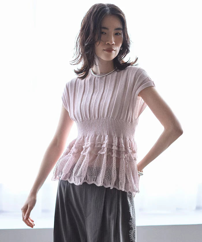 Japan Made Whole Garment Peplum Top
