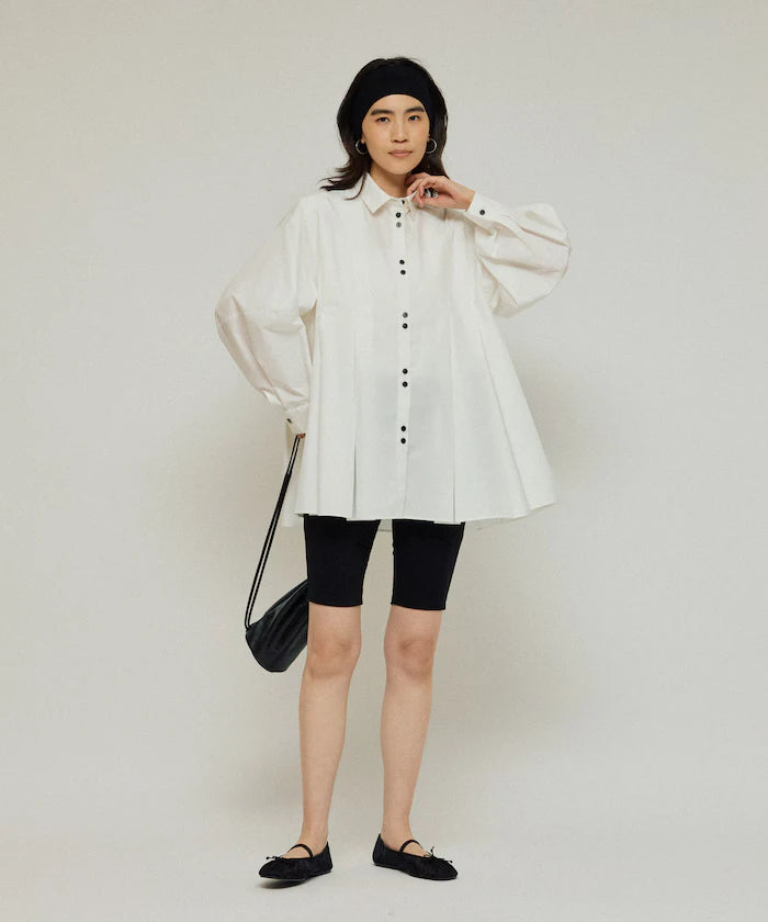 Box Stack Balloon Sleeve Long Sleeve Shirt
