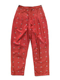 Cotton Rayon Brushed Bean Pattern High-Waisted Pants