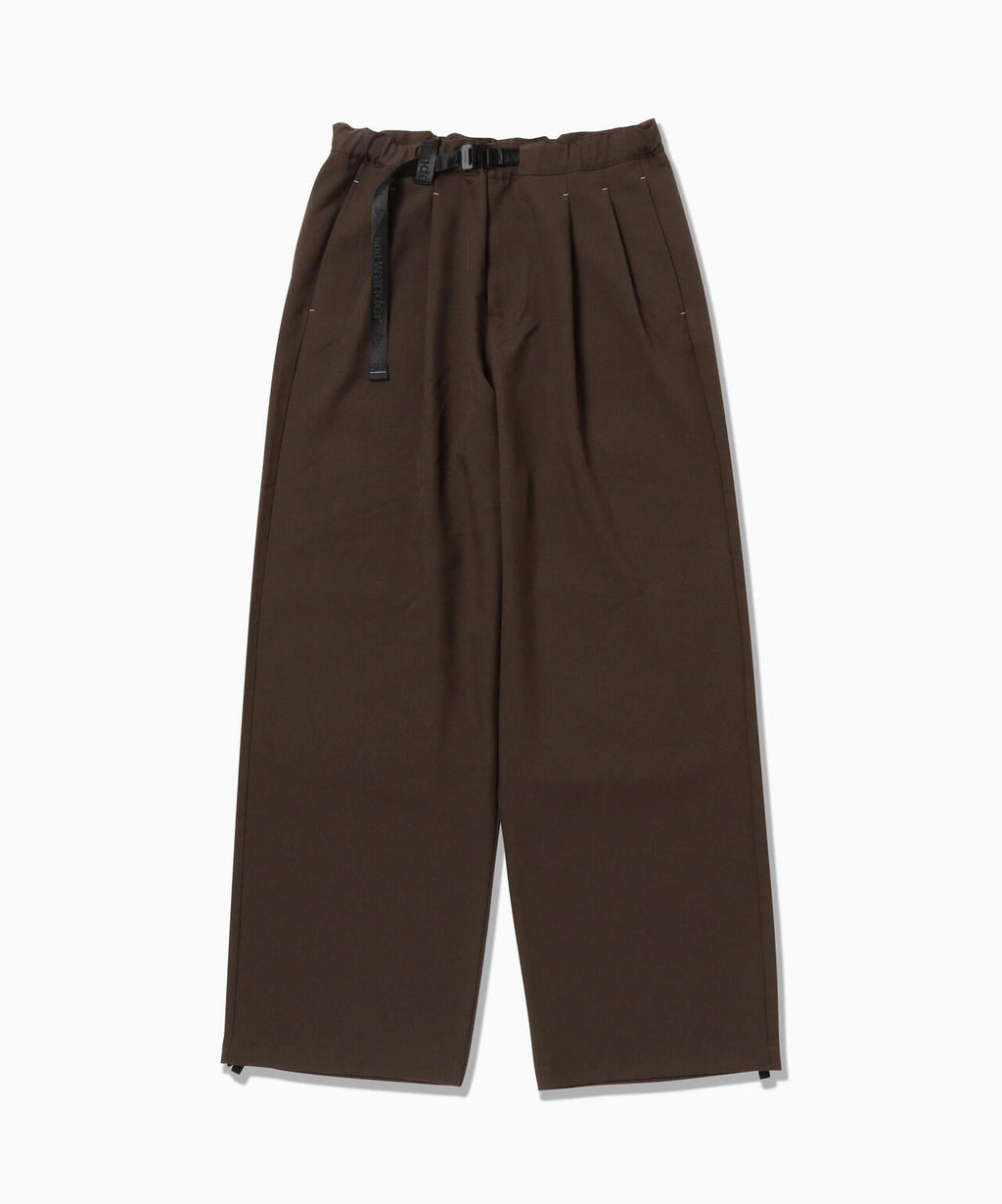 PE melange twill wide pants