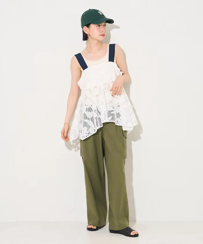 Flower Motif Batten Lace Iris Hem Camisole Top 【Limited Edition】