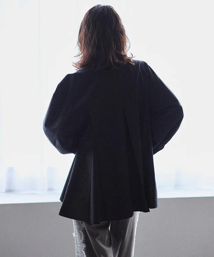 Flare Silhouette Skipper Balloon Sleeve Shirt