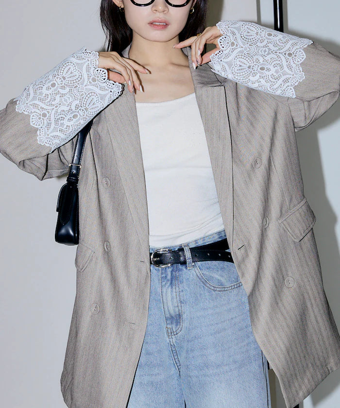 Lace Cuff Tailored Jacket