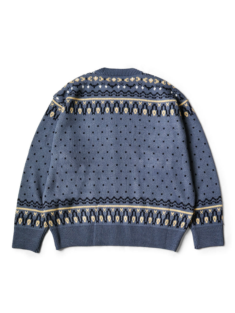 8G Fair Isle Crew Sweater (Canoe)