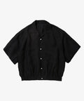 ribbed shirts short sleeve linen black