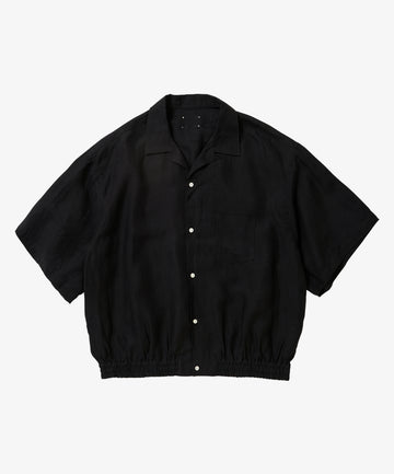 ribbed shirts short sleeve linen black