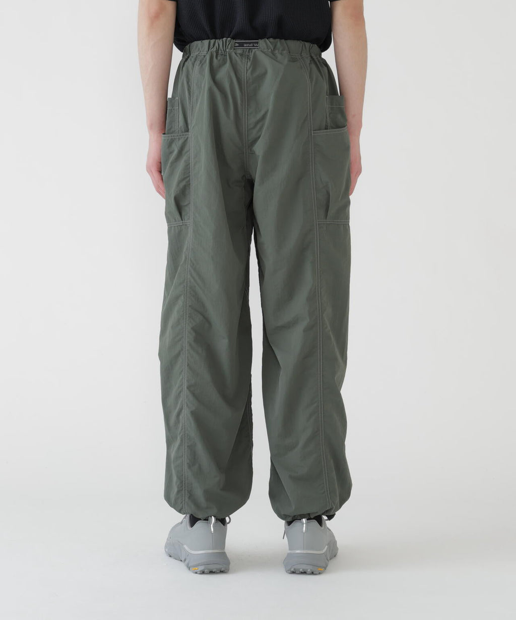 crinkled nylon pants