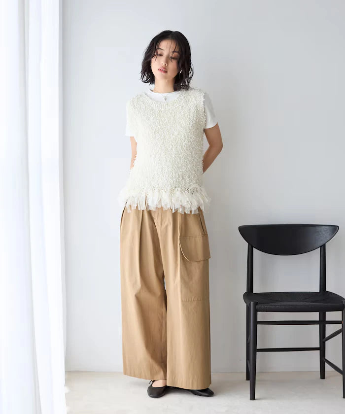 2WAY Fringe Hem Knit Vest