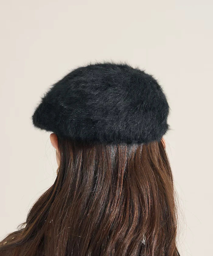 Fake Fur Newsboy Cap