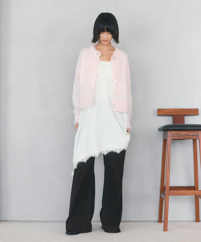 Variation Button Shaggy Knit Cardigan