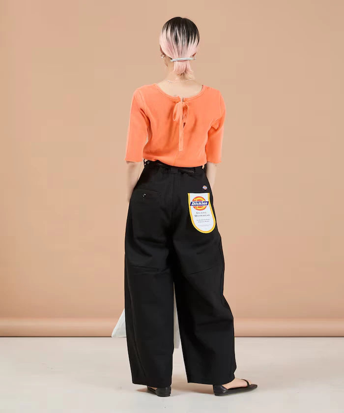 Ribbon Tied 2WAY Waffle 5 Sleeve T-Shirt