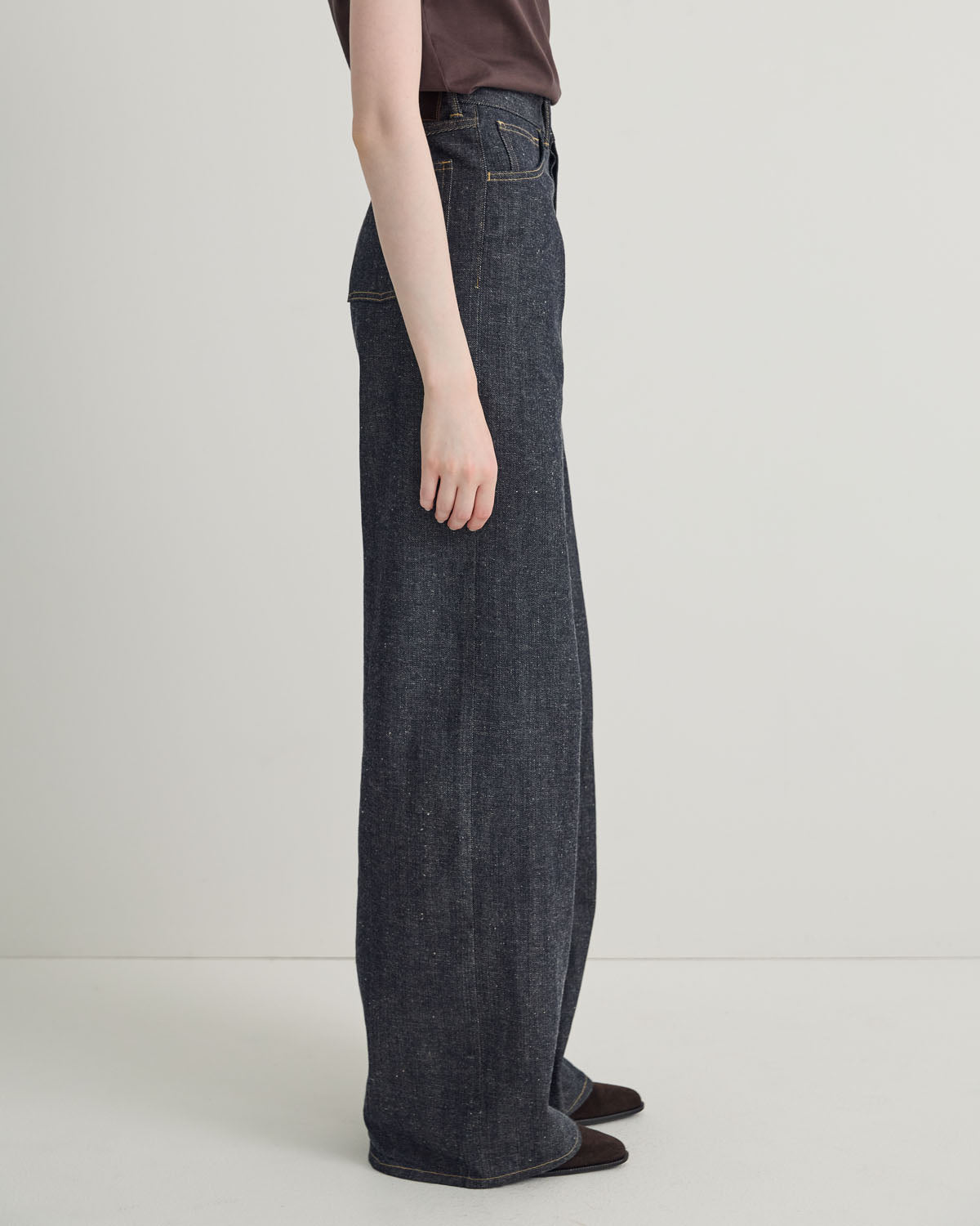 WIDE STRAIGHT DENIM TROUSERS