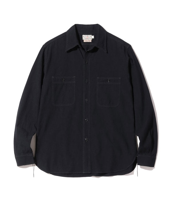 WILLIAM GIBSON COLLECTION BLACK CHAMBRAY WORK SHIRTS