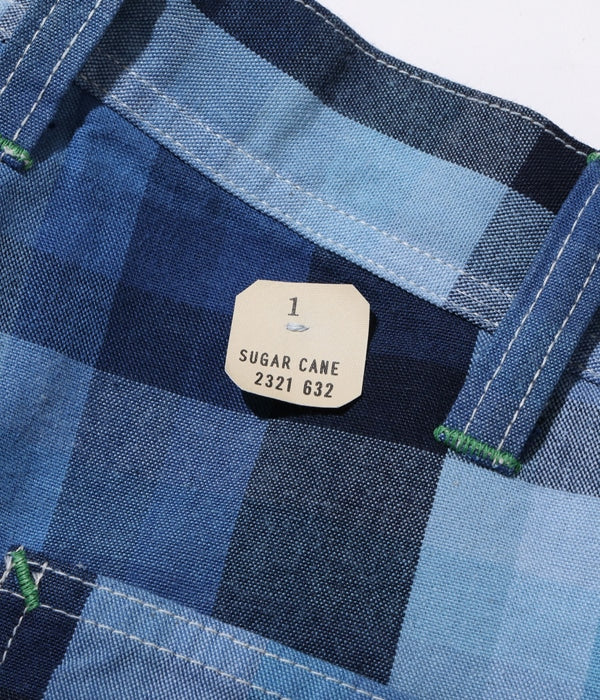 10oz. INDIGO GRADATION CHECK WORK PANTS