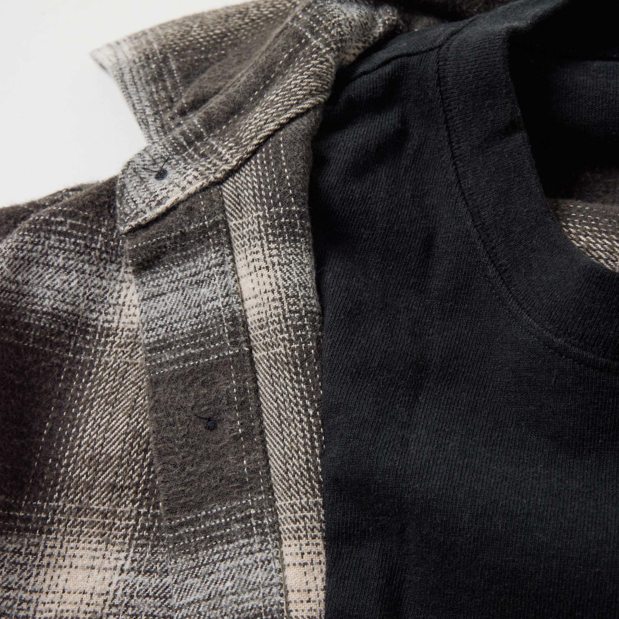 GL29547 /  COTTON NEL CHECK PULLOVER WORK SHIRT with T-SHIRT