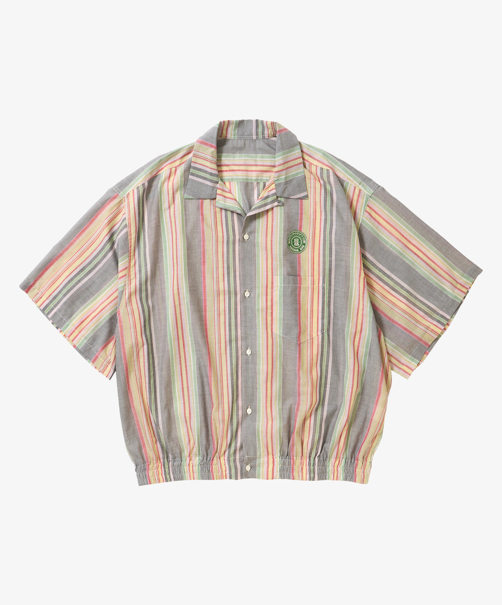 banshu ori ribbed shirts multi stripe short sleeve